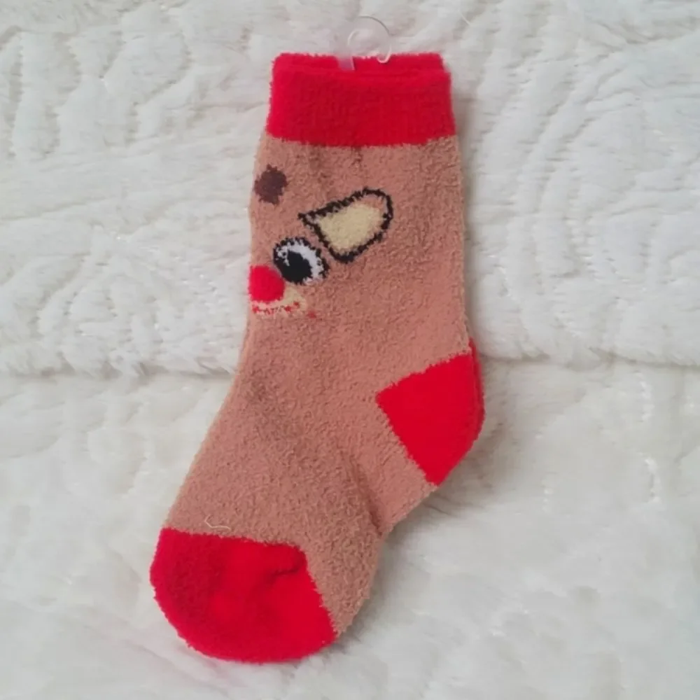 Bioworld Rudolph Christmas Crew Socks 1 Pair Sock 5-7 Youth 3-5 Year Olds New